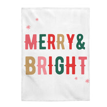 Load image into Gallery viewer, Christmas Holiday Merry &amp; Bright Plush Blanket Throw
