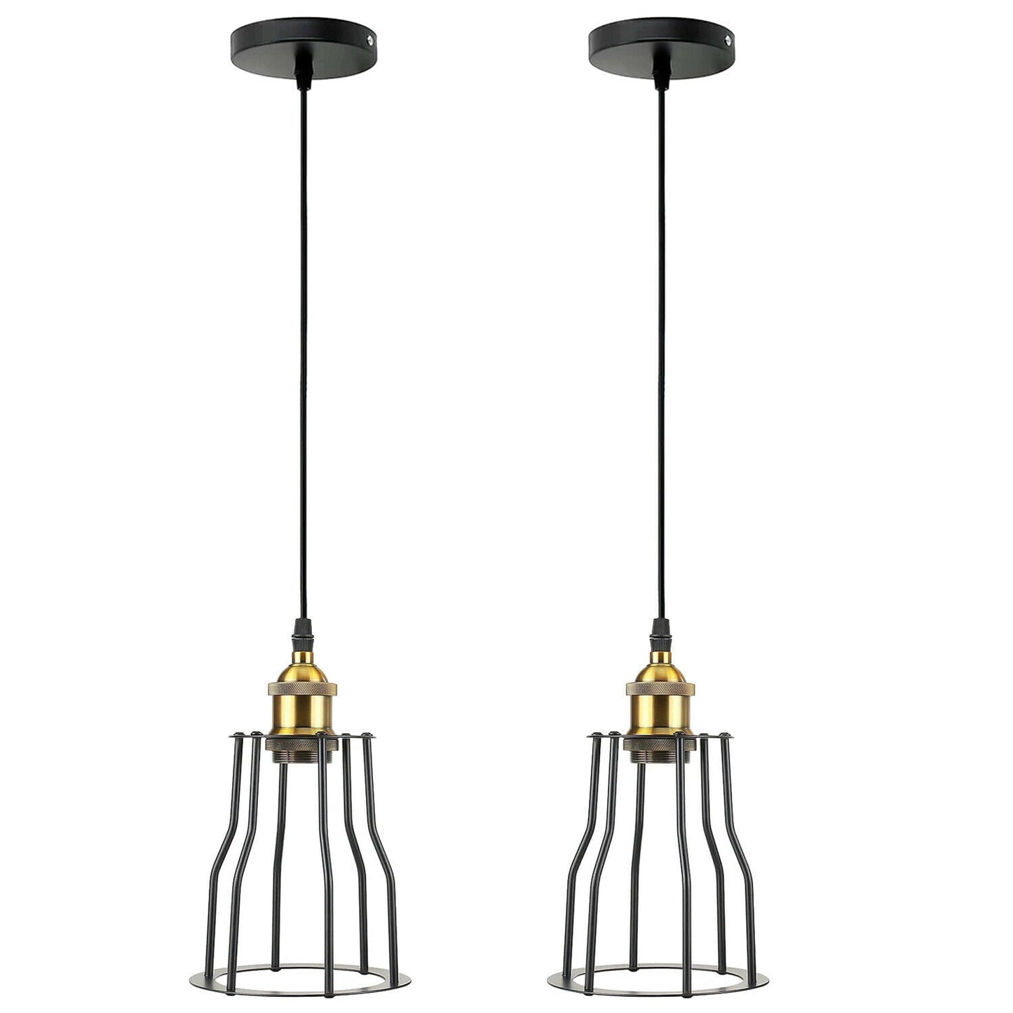 2 Pack Vintage Industrial Modern Retro Loft Cage Ceiling Lamp Cage | Home Improvement