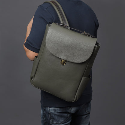 London Leather Backpack - Olive | London Collection