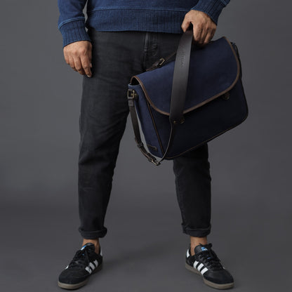 London Canvas Briefcase - Navy | London Collection