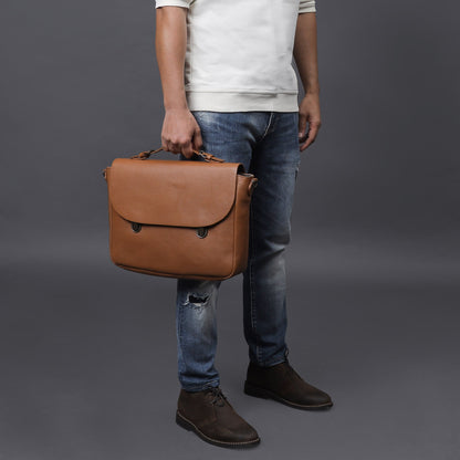 London Leather Briefcase - Tan | London Collection