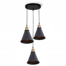 Load image into Gallery viewer, Retro Industrial 3- Head  Vintage Round Base Pendant Ceiling
