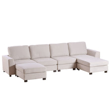 Load image into Gallery viewer, 3 Pieces U shaped Sofa with Removable Ottomans | Furniture
