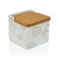 Salt Shaker with Lid Versa Cozy Bamboo Hearts Ceramic (12,2 x 11,5 x