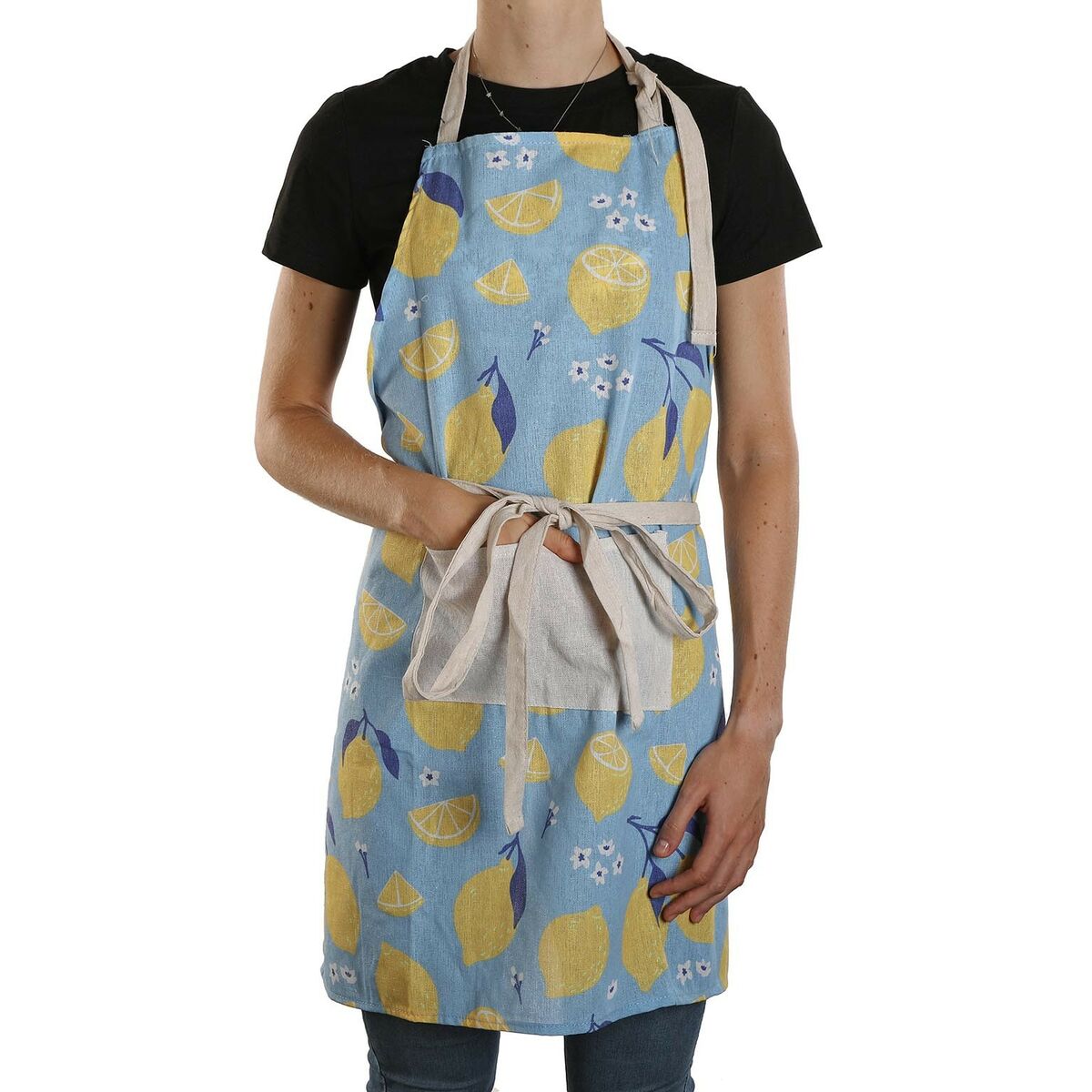 Apron Versa Limones Polyester Cotton Nylon (80 x 70 cm)