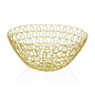 Fruit Bowl Versa Eris Mustard Metal Steel (28 x 12 x 28 cm)