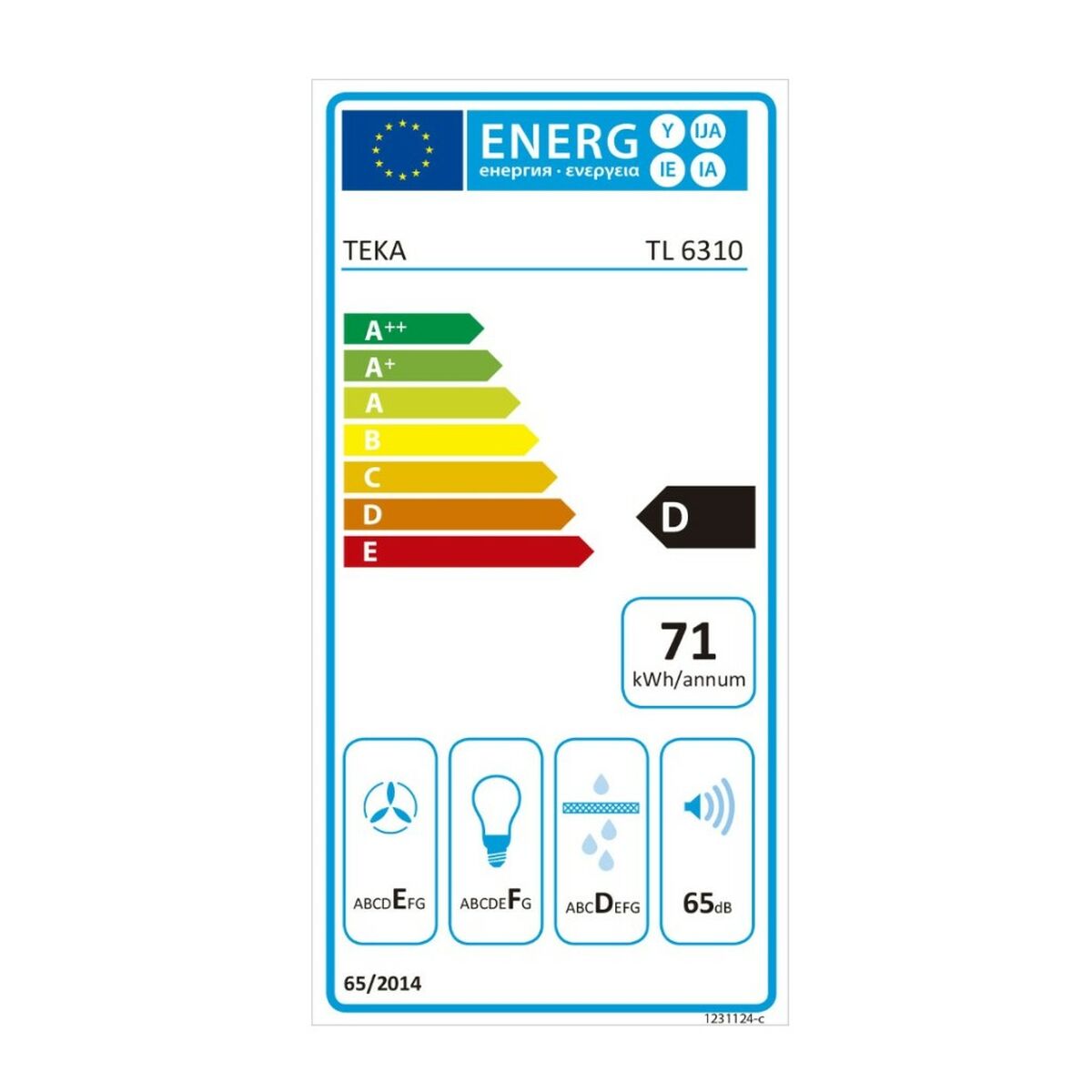 Conventional Hood Teka TL6310S 60 cm 332 m3/h 65 dB 231W Steel