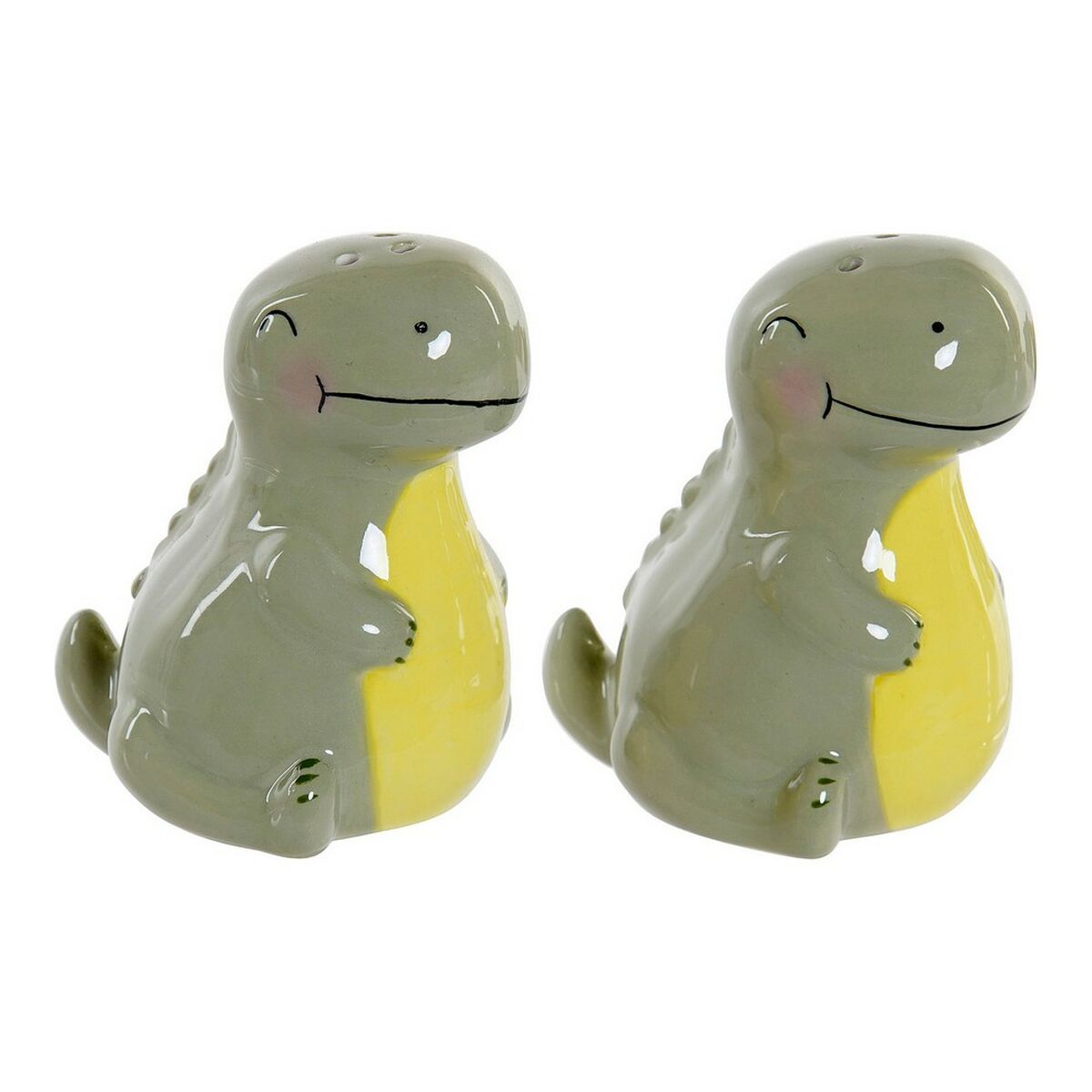 Salt Shaker with Lid DKD Home Decor LC-173478 Dinosaur White Green