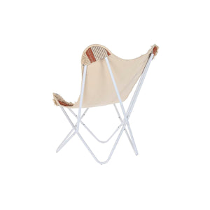 Garden chair DKD Home Decor Orange Cotton White Iron (74 x 65 x 90 cm)