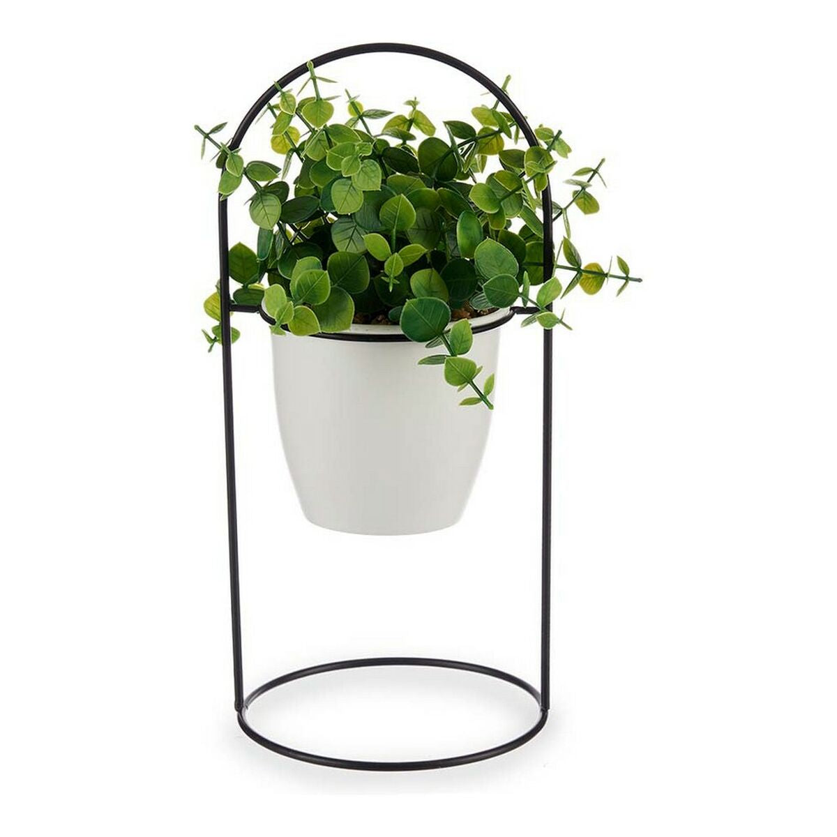 Decorative Plant White With support Black Metal Green Plastic 21 x 30