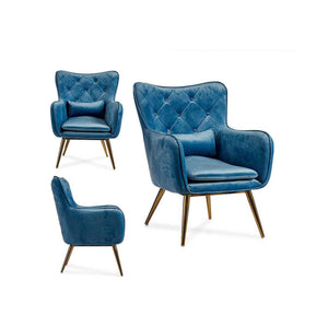 Armchair Blue Velvet (68 x 92 x 70 cm)