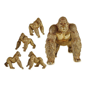 Decorative Figure Gorilla Golden Resin (20 x 27,5 x 34 cm)