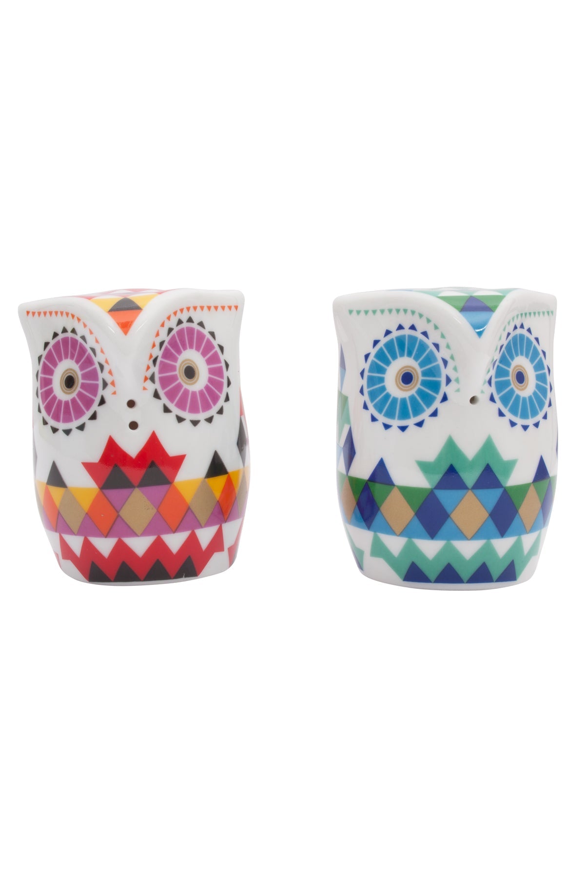 Biggdesign  Salt And Pepper Shakers, 2 Pcs, Owl Pattern, Porcelain | Kitchen