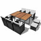 5 Piece Outdoor Dining Set Poly Rattan and Acacia Wood Black | Outdoor Dining