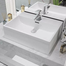 Load image into Gallery viewer, Basin with Faucet Hole Ceramic White 20.3&quot;x15.2&quot;x5.9&quot;
