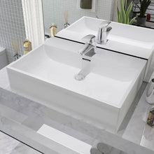 Load image into Gallery viewer, Basin with Faucet Hole Ceramic White 20.3&quot;x15.2&quot;x5.9&quot;
