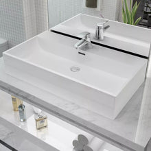 Load image into Gallery viewer, Basin with Faucet Hole Ceramic White 20.3&quot;x15.2&quot;x5.9&quot;
