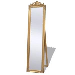 Free-Standing Mirror Baroque Style 63"x15.7" White