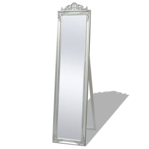 Free-Standing Mirror Baroque Style 63"x15.7" White