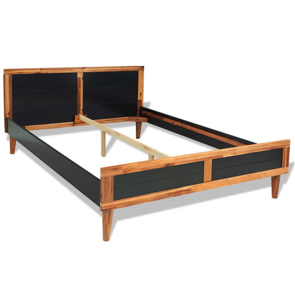 Bed Frame Black Solid Acacia Wood 78.7"x55.1"