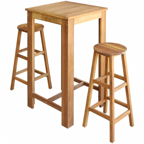 Bar Table and Stool Set 7 Pieces Solid Acacia Wood