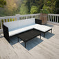 3 Piece Garden Lounge Set with Cushions Poly Rattan Black | Outdoor Living