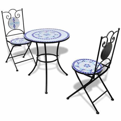 3 Piece Mosaic Bistro Set Ceramic Tile Terracotta