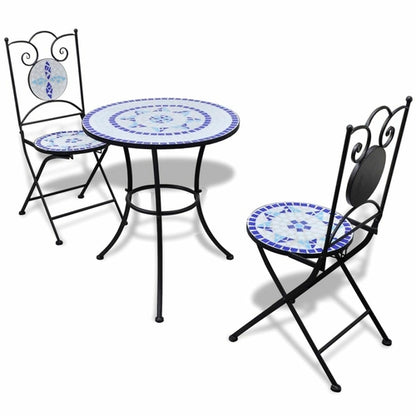 3 Piece Mosaic Bistro Set Ceramic Tile Terracotta