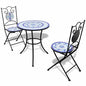 3 Piece Mosaic Bistro Set Ceramic Tile Terracotta