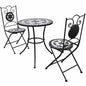 3 Piece Mosaic Bistro Set Ceramic Tile Terracotta