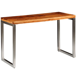 Dining Table 45.3"x21.7"x30" Solid Mango Wood and Steel