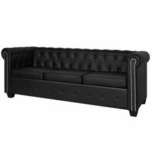 Load image into Gallery viewer, Chesterfield 3-Seater Artificial Leather White + Black | Furniture
