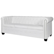 Load image into Gallery viewer, Chesterfield 3-Seater Artificial Leather White + Black | Furniture
