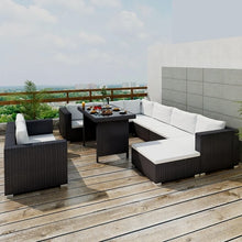 Load image into Gallery viewer, 10 Piece Garden Lounge Set with Cushions Poly Rattan Gray | Outdoor Furniture
