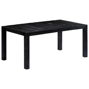 Dining Table Black 70.9"x35.4"x30" Solid Mango Wood