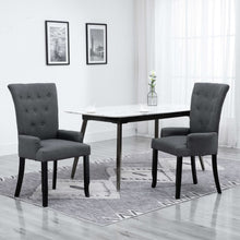 Load image into Gallery viewer, Dining Chair with Armrests Light Grey Fabric
