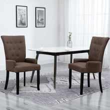 Load image into Gallery viewer, Dining Chair with Armrests Light Grey Fabric
