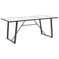 Dining Table White 55.1"x27.6"x29.5" Tempered Glass