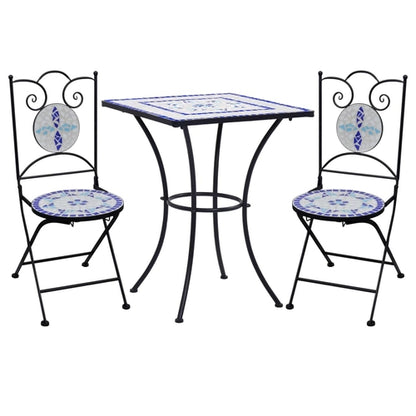 3 Piece Mosaic Bistro Set Ceramic Tile Terracotta