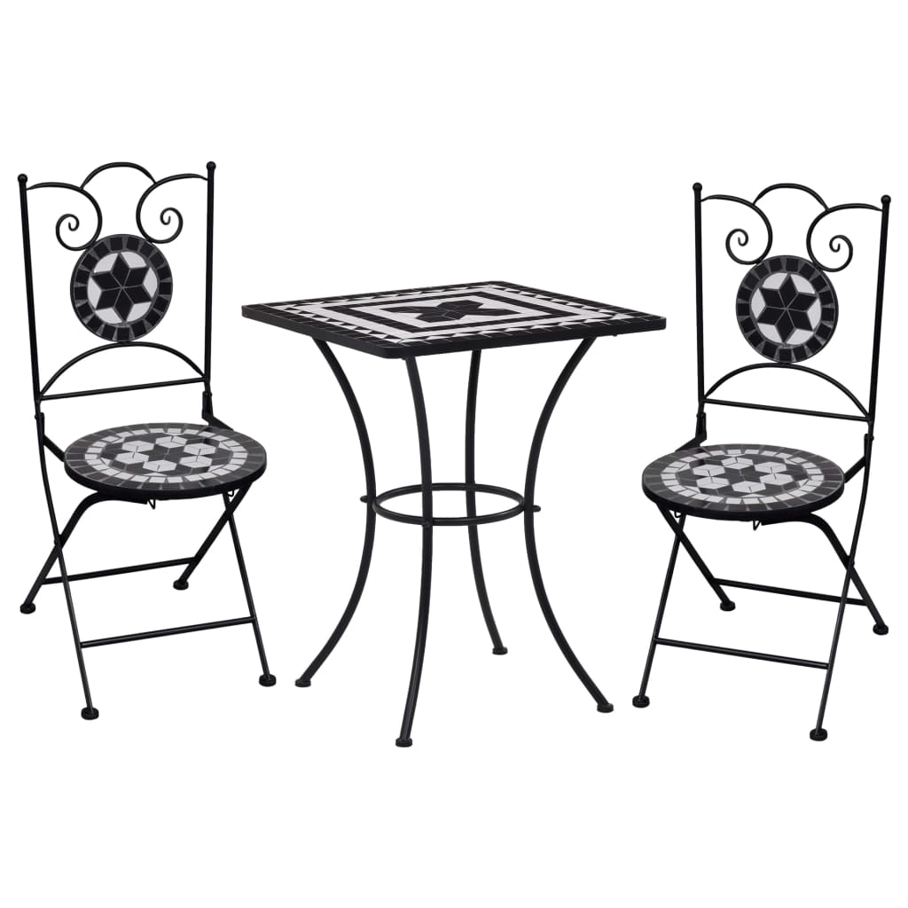 3 Piece Mosaic Bistro Set Ceramic Tile Terracotta