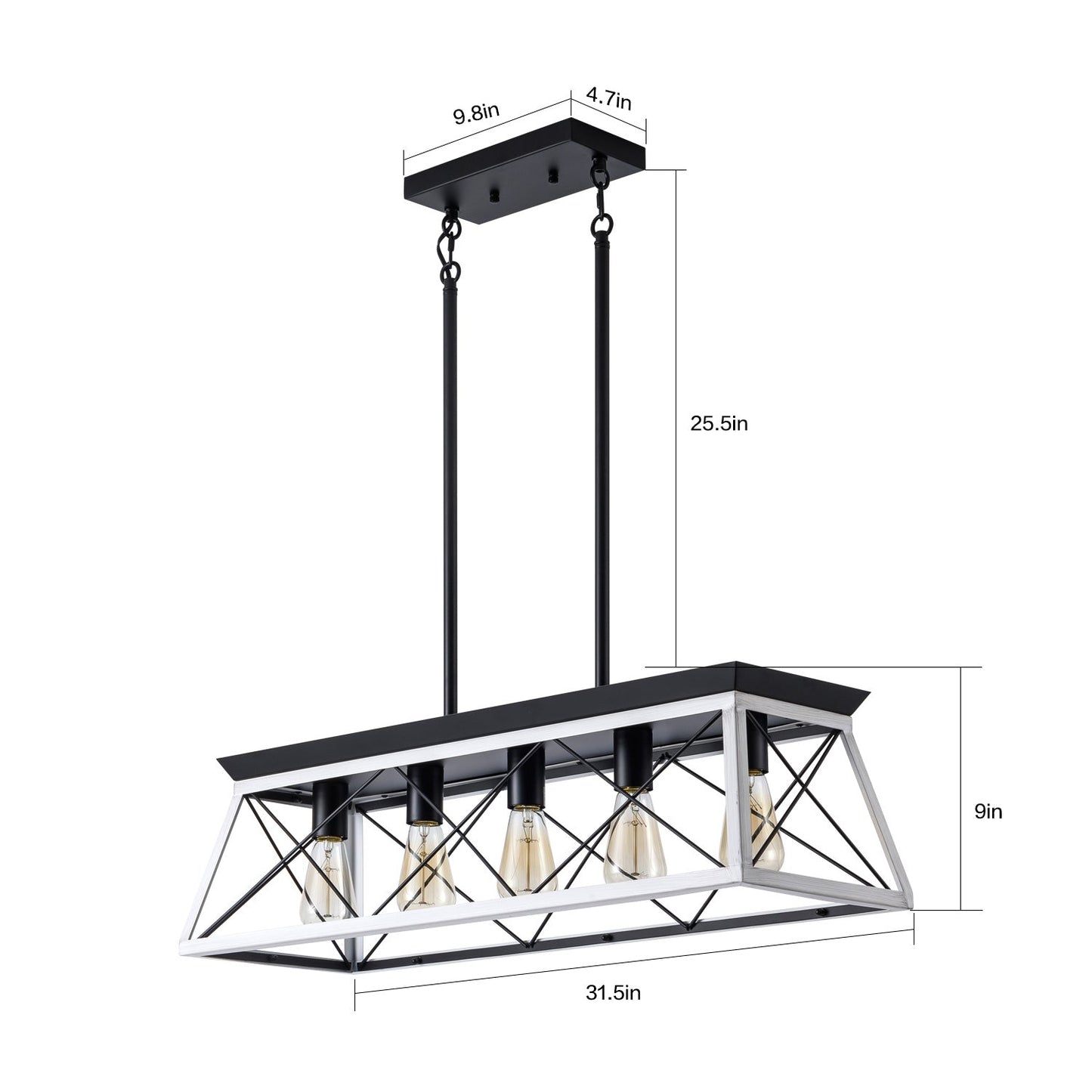 (New SKU:W1340P206634) 5-Light Farmhouse Chandeliers For Dining Room