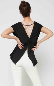 Atlanta Olivia Modal Short Sleeve Top - Black | Atlanta Collection