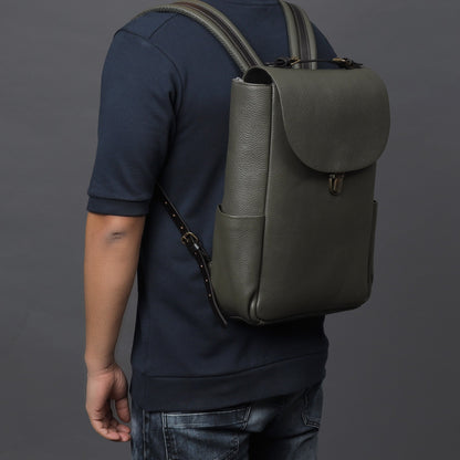 London Leather Backpack - Olive | London Collection