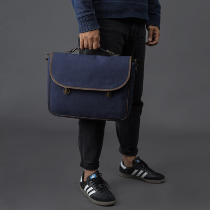 London Canvas Briefcase - Navy | London Collection