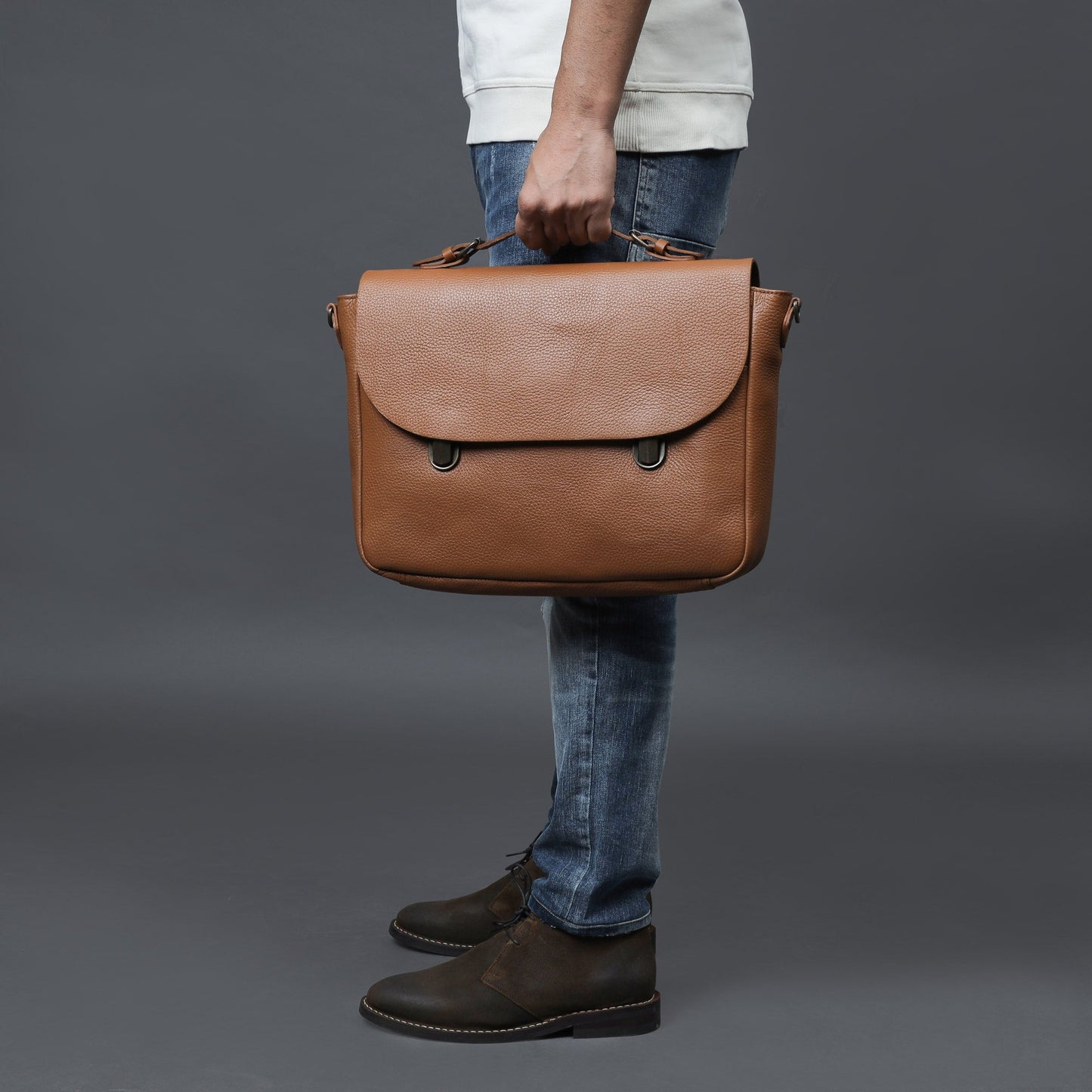 London Leather Briefcase - Tan | London Collection