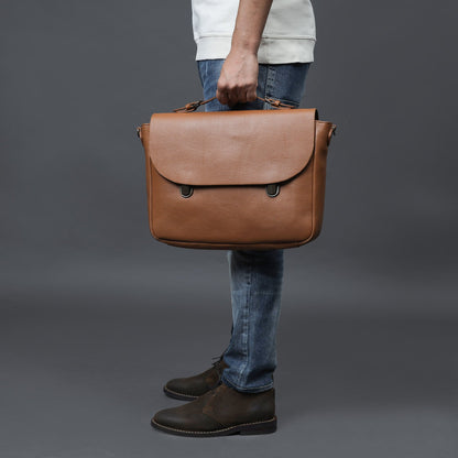 London Leather Briefcase - Tan | London Collection