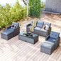 6-piece All-Weather Wicker PE rattan Patio Outdoor Dining Conversation | Outdoor Living