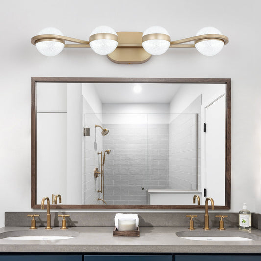 (Same as W134067503/L2001) Modern Minimalist Gold Bathroom Vanity