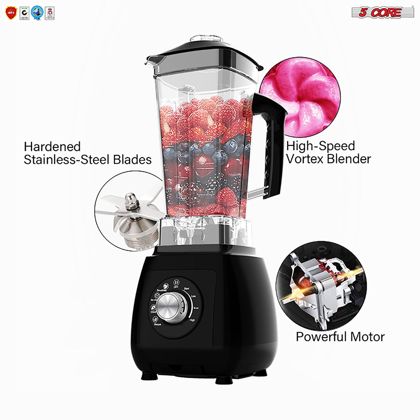 5 Core Juicer Blender Machines 2000W • High-Speed Countertop Shake | Kitchen