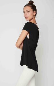 Atlanta Olivia Modal Short Sleeve Top - Black | Atlanta Collection